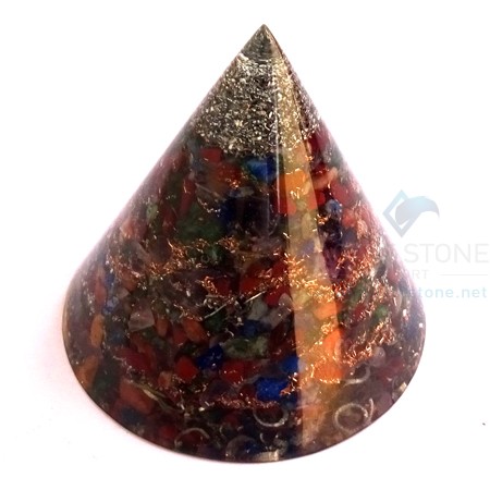 Mix Chakra Big Orgone Cone - Orgonite Antenna Mix Chakra Big Orgone Cone - Orgonite Antenna