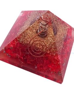Orgone Red Onyx Pyramid with Crystal Point