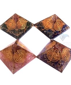 Orgone Rose Amethyst Lapis Lazuli and Green Jade Usai Choko Reiki Orgonite Pyramid
