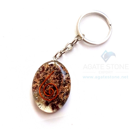 Orgonite Garnet Oval Keychains Orgonite Garnet Oval Keychains