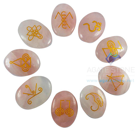 Rose Quartz Oval Karuna Reiki Element Set Rose Quartz Oval Karuna Reiki Element Set