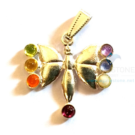 Seven Chakra Butterfly Shape Metal Pendant Seven Chakra Butterfly Shape Metal Pendant