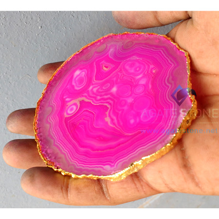 pink-dyed-grey-agate-electroplated-coasters pink-dyed-grey-agate-electroplated-coasters