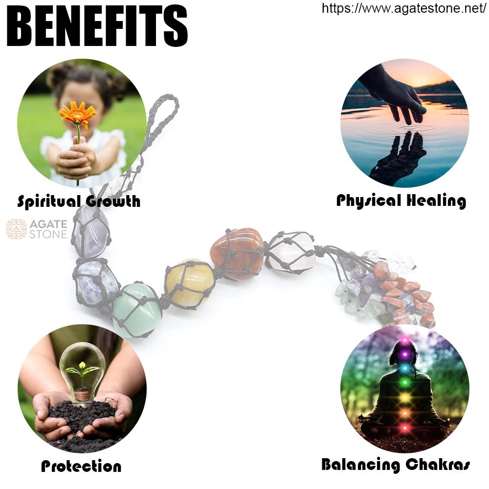 Car Pendant Natural Crystal Seven Chakras Yoga Meditation Energy Stone Hand-woven Pendant 3-1 Car Pendant Natural Crystal Seven Chakras Yoga Meditation Energy Stone Hand-woven Pendant 3-1