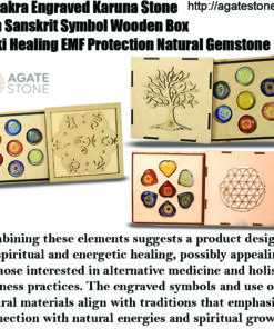 Chakra Crystal Disc Set with Wooden Engraved Box 1