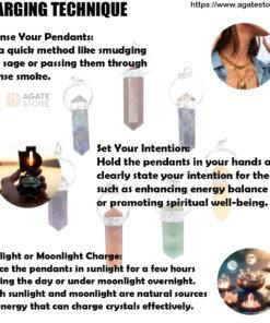 Seven Chakras Point Pendant Set with Silver Tone Bail 2