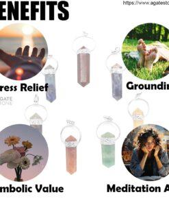 Seven Chakras Point Pendant Set with Silver Tone Bail 3