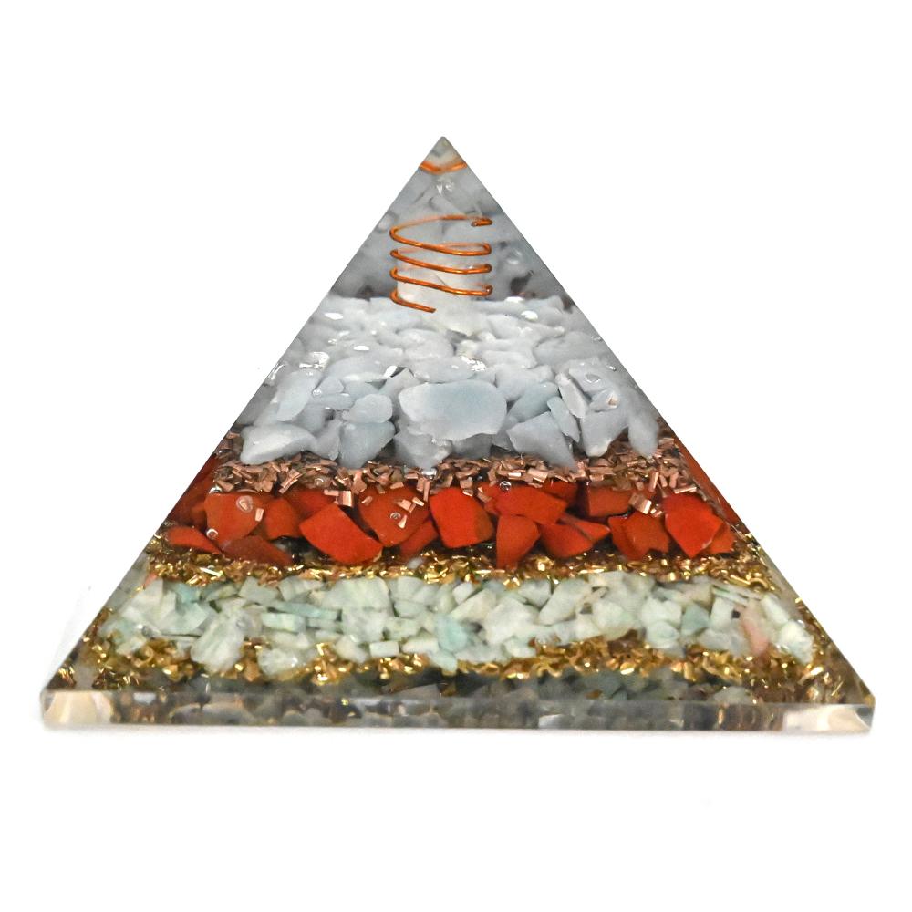 Angelite Red Jasper Amazonite Orgonite Pyramid Angelite Red Jasper Amazonite Orgonite Pyramid