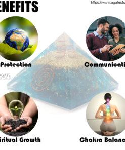 Aqua Blue Onyx Orgonite Pyramid 3