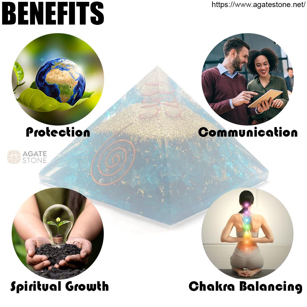 Aqua Blue Onyx Orgonite Pyramid 3 Aqua Blue Onyx Orgonite Pyramid 3