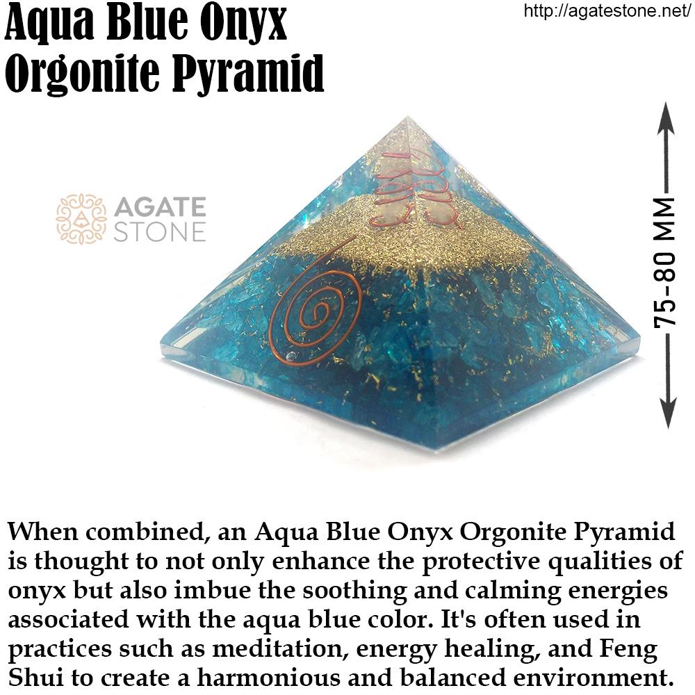 Aqua Blue Onyx Orgonite Pyramid 4 Aqua Blue Onyx Orgonite Pyramid 4