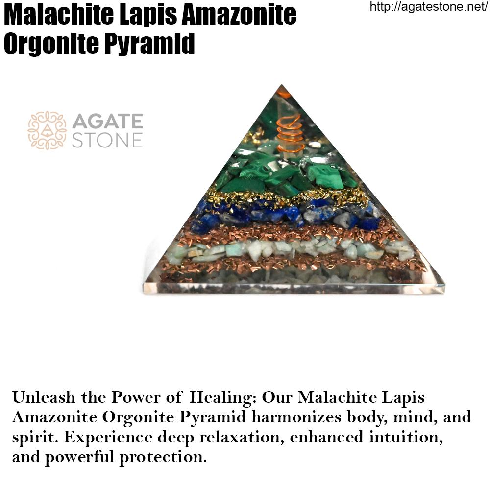 Malachite Lapis Amazonite Orgonite Pyramid 1 Malachite Lapis Amazonite Orgonite Pyramid 1