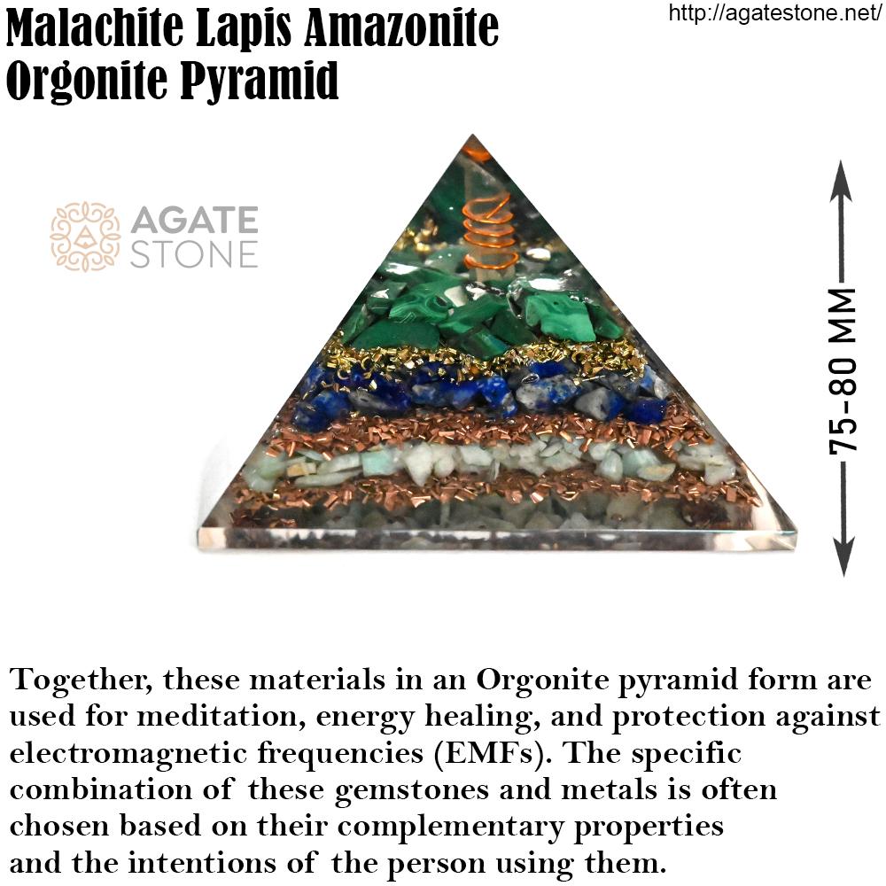Malachite Lapis Amazonite Orgonite Pyramid 4 Malachite Lapis Amazonite Orgonite Pyramid 4