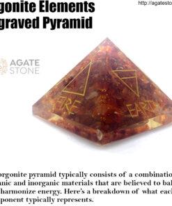 Orgonite Elements Engraved Pyramid 1