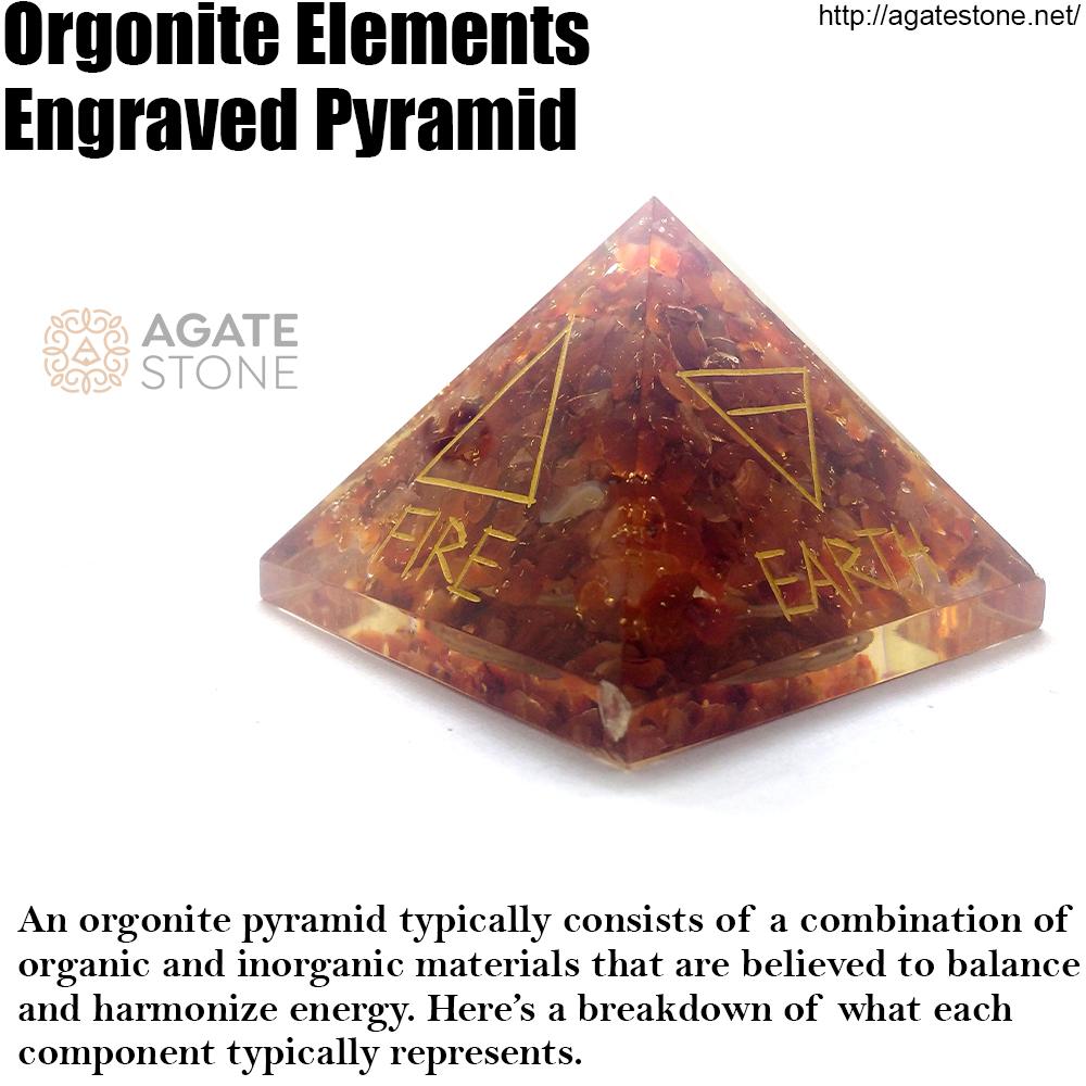 Orgonite Elements Engraved Pyramid 1 Orgonite Elements Engraved Pyramid 1